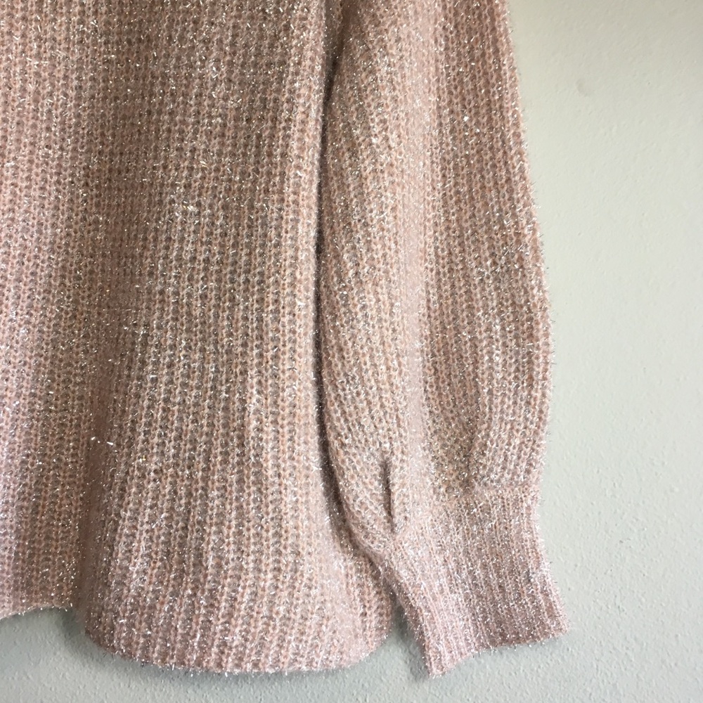 NWT Pink Metallic Balloon Sweater Oversized Knit - Picture 5 of 7